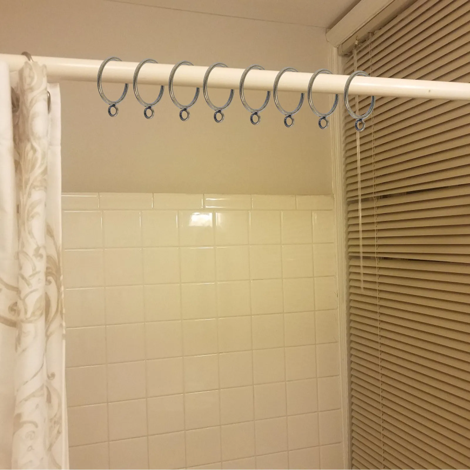 20Pcs Heavy Duty Curtain Eyelet Rings Metal Hanging Rings for Shower and Window Drapes Sturdy Humid Proof Curtain Ring with