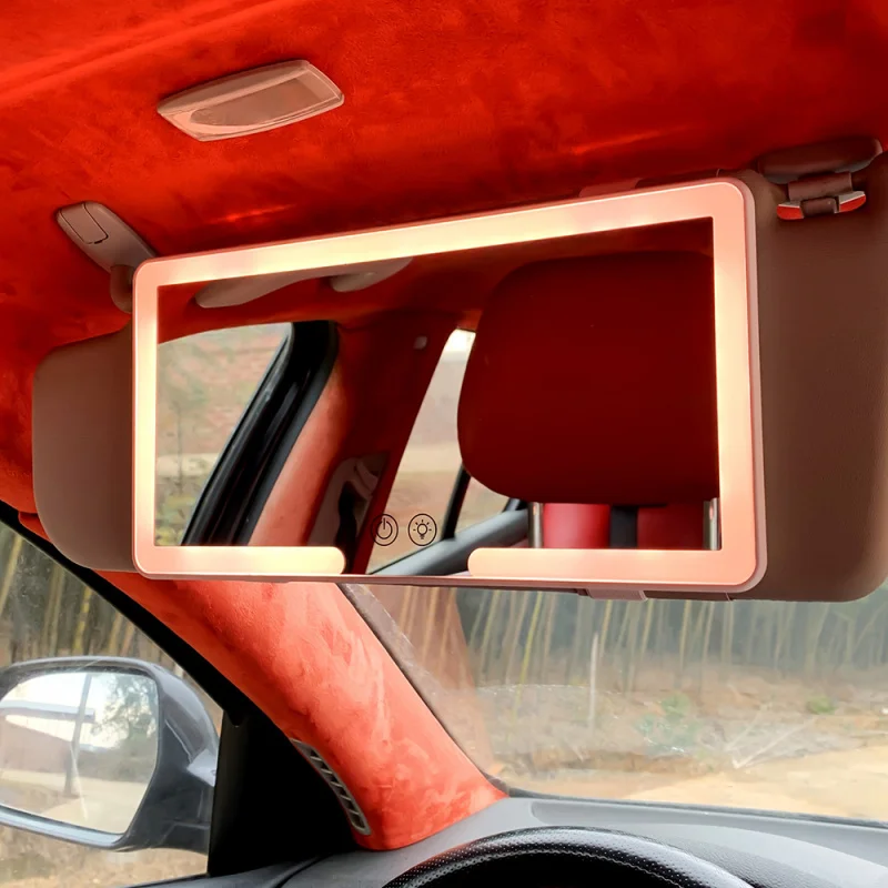 

LEDC Mirror with Light Sun Visor Car with Light Enlarged Three-Color Dimming Cosmetic espejo con luz coche