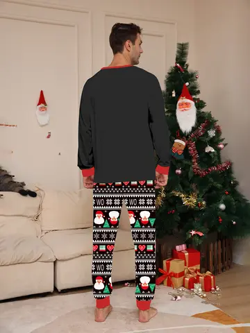 Julpyjamasset för par - Långärmad svart tomtehatt 10 best sales svart jultomteklänning - №4