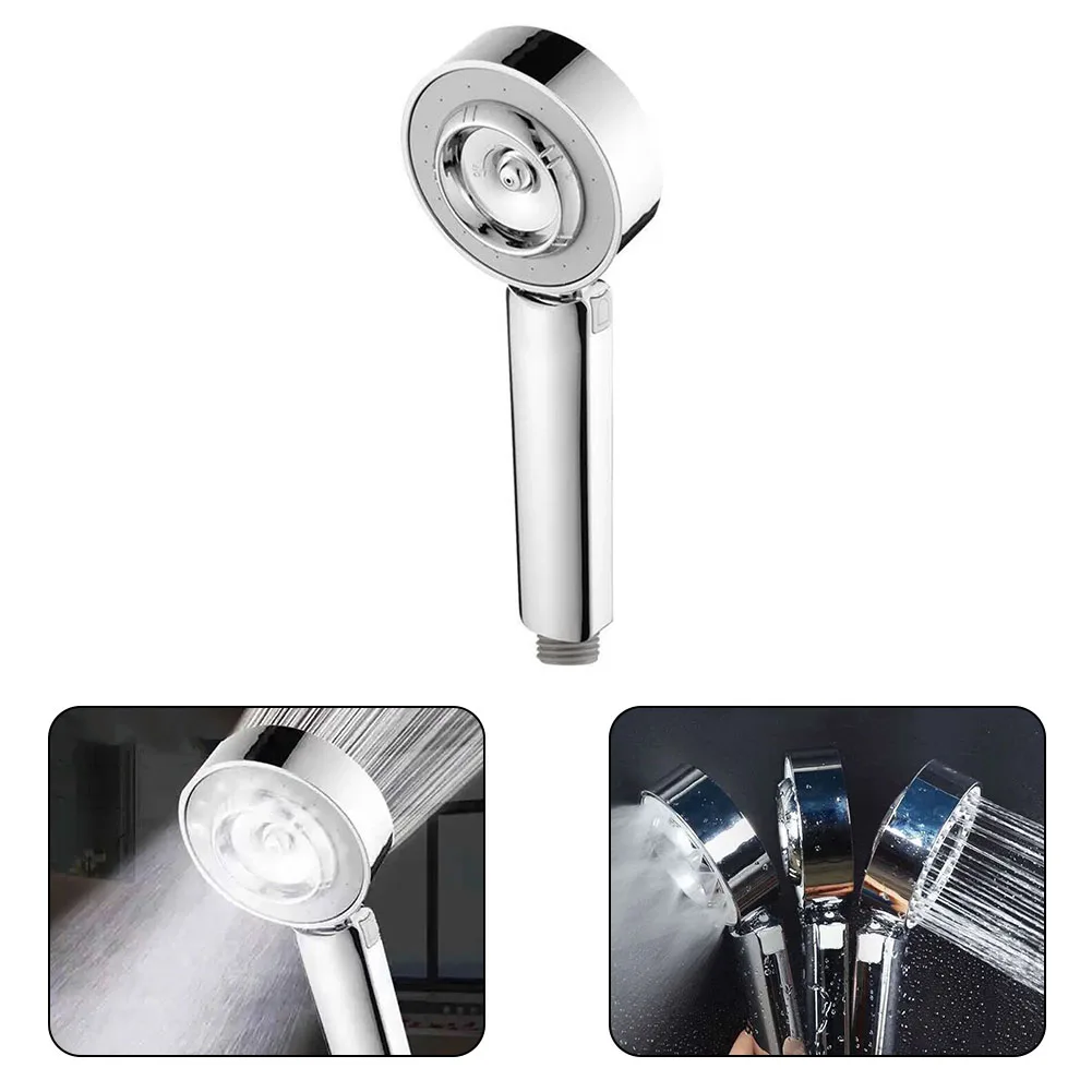 

Showerheads Shower Head Water Saving Dual Function Round Shower Accessories Shower Head ABS Booster Adjustable