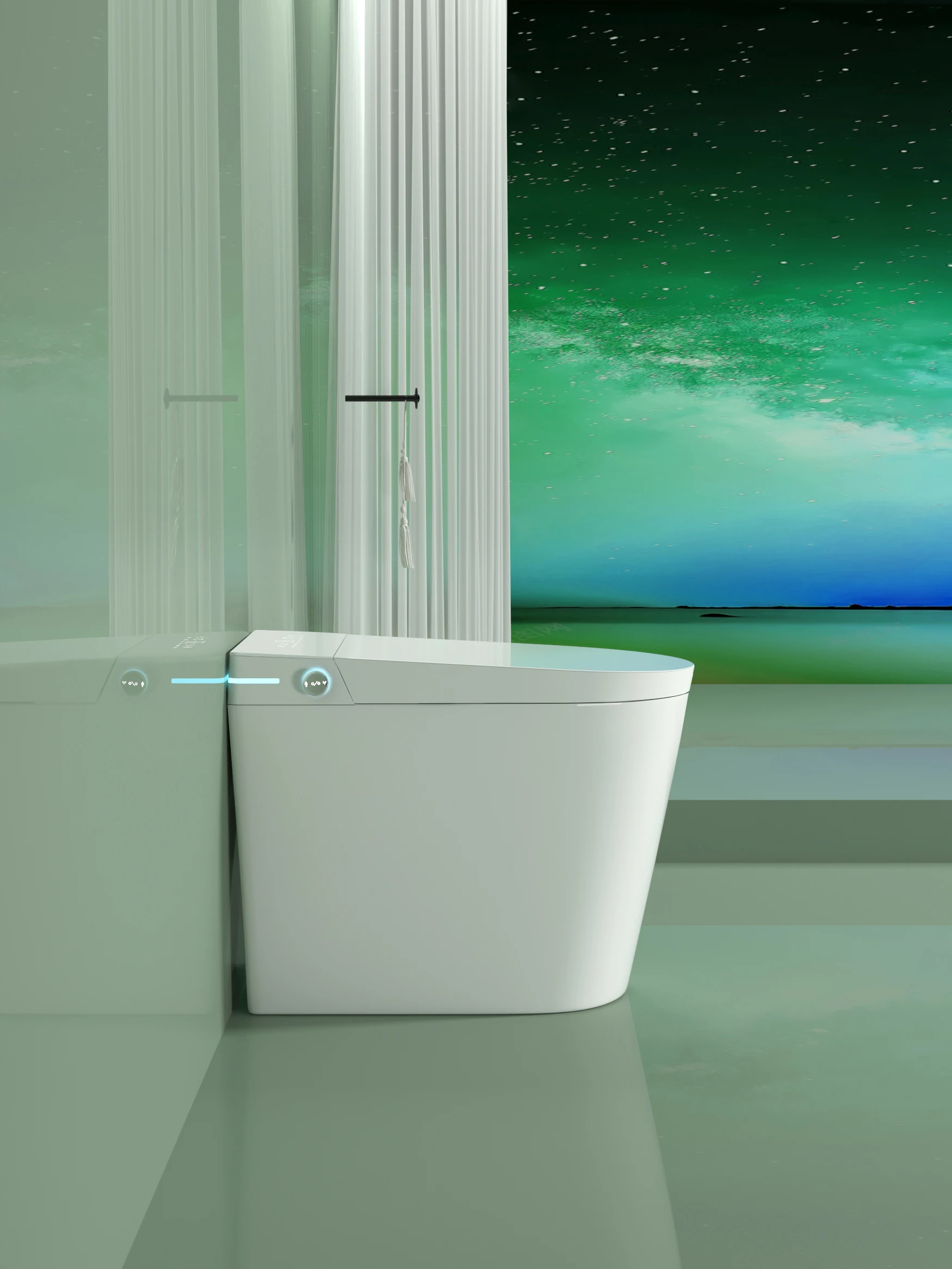 Hot Sale Automatic Bathroom Floor Mounted Intelligent Smart Electric Toilets Bowl Auto Flush Foot Sensor Smart Toilet