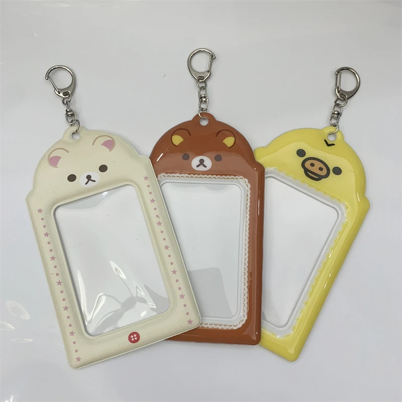 Rilakkuma Korilakkuma ID Card Holder Case Kiiroitori Chick Kawaii Cute Idol Photo Display Pass Case Bag Keychain