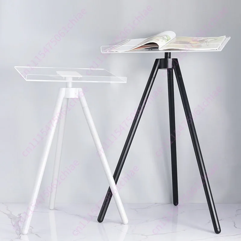 Magazine Flip Rack Ornament Metal Acrylic Floor Tripod Book Exhibition Album Album Display Reading Rack