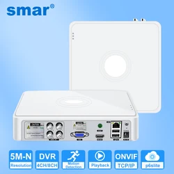 Smar 4CH /8CH CCTV DVR H.265 5M-N AHD DVR Digital Video Recorder for AHD TVI CVI CVBS Analog Camera IP Camera Hybrid DVR
