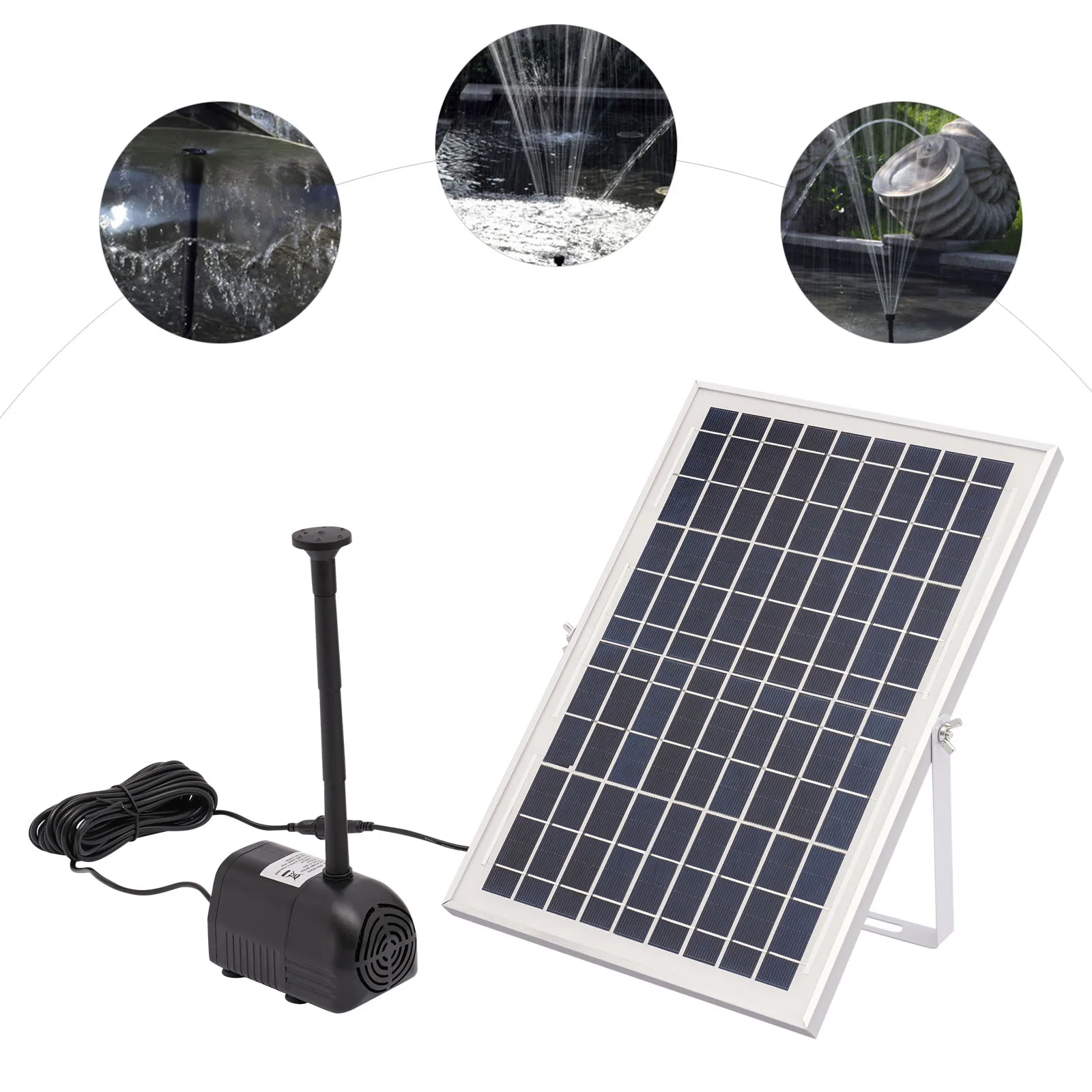 1000L/H Solar Panel Driven Water Pump for Garden Pool, Fish Aquarium Fountain