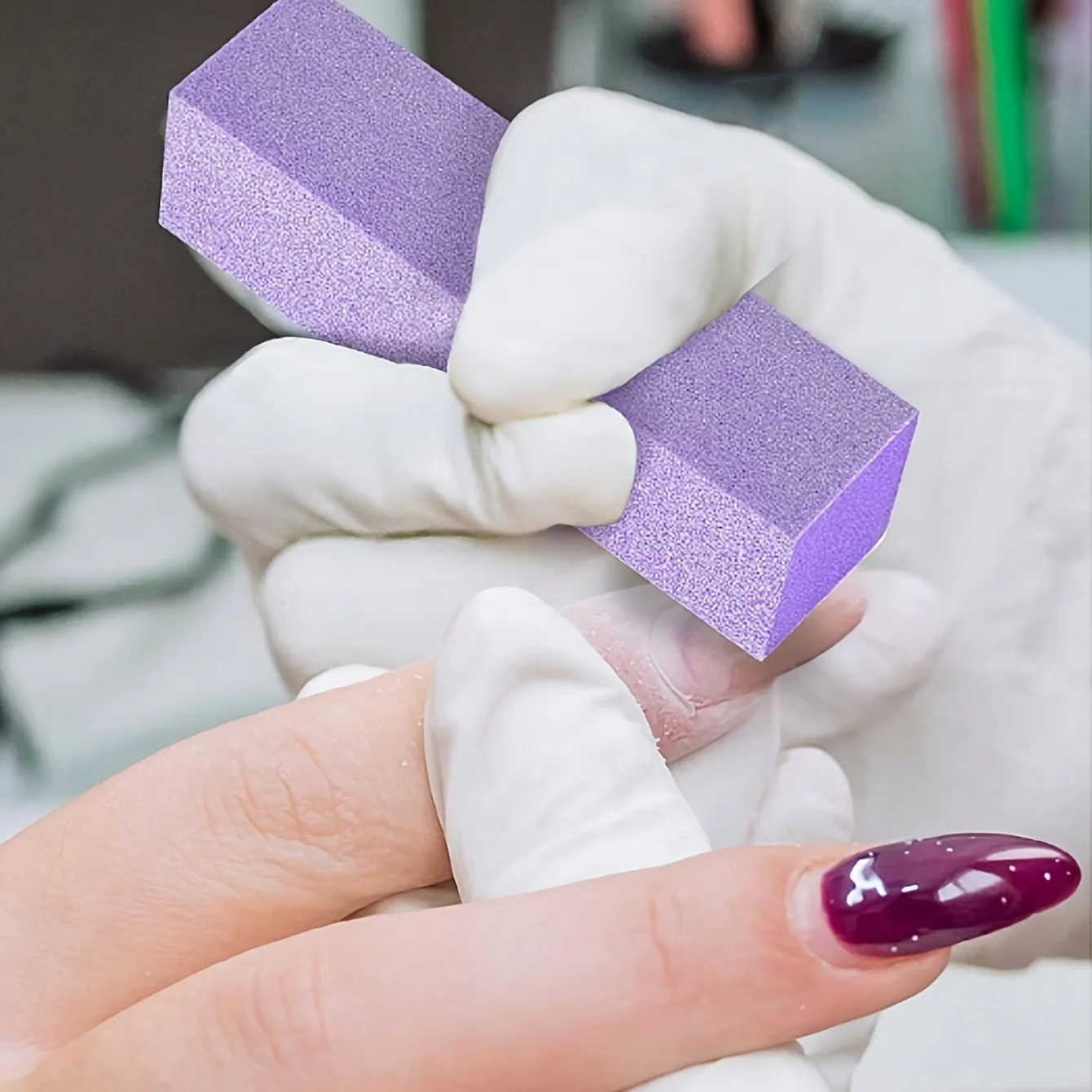 

10-Piece Set of Nail Files, Nail Art Sponge Blocks, High-Density Foam Sponge Nail Polishing Strips, Essential Supplies for Nail Salons