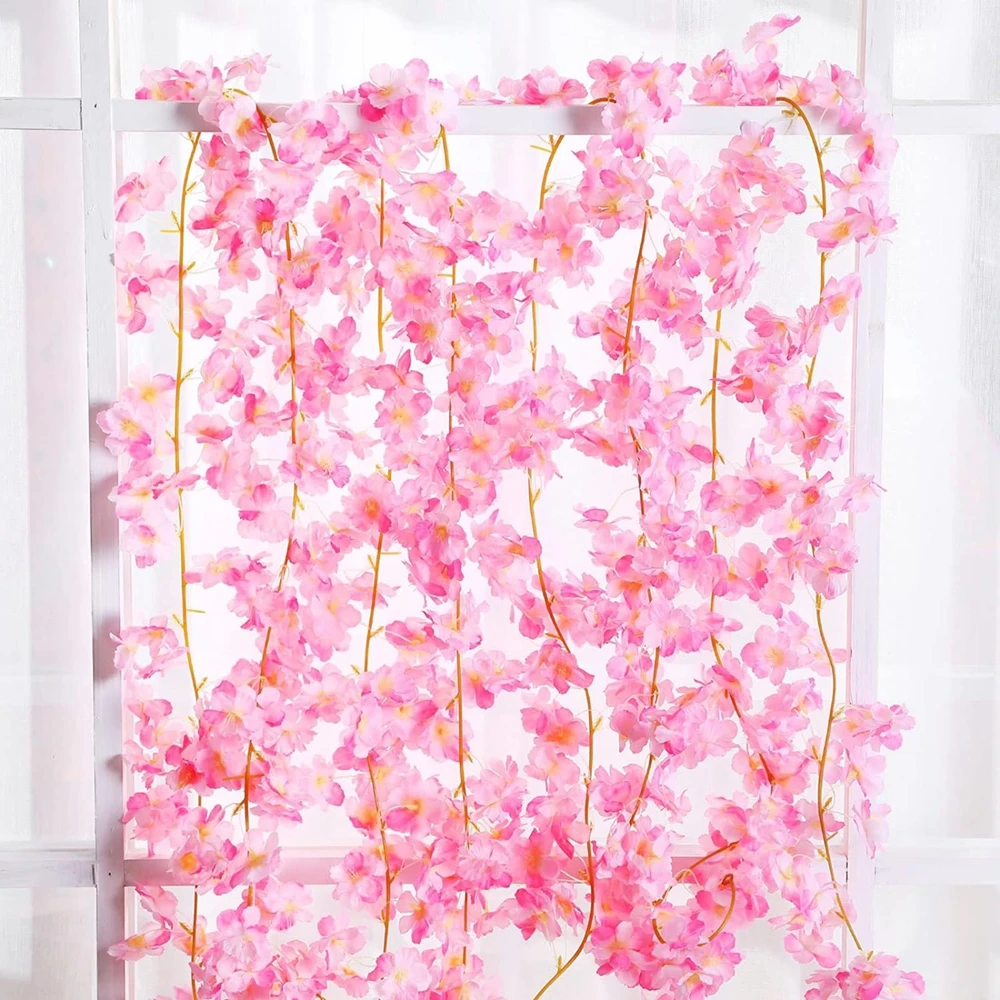 

180CM Artificial Sakura Flowers Vine Wedding Garden Roses Arch Home Room Party Decorations Festival Bridal Fake Silk Plants Gift