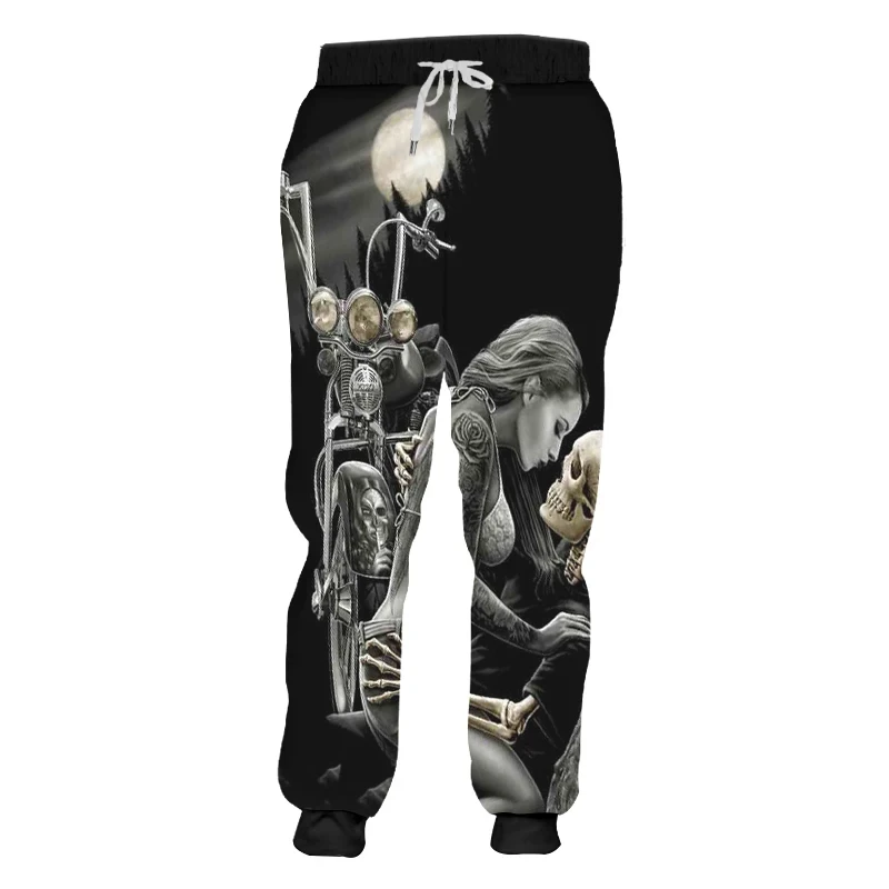 Skull Poker Picture 3D Printed Fashion Men\'s Joggers Pants Streetwear Autumn Sweatpants Unisex Casual Trousers