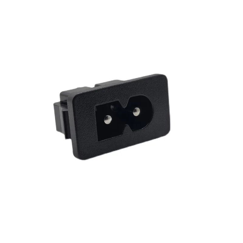 D-port AC power socket Black insert figure 8 socket Male 2-hole two socket C8 2.5A/250V DB-8