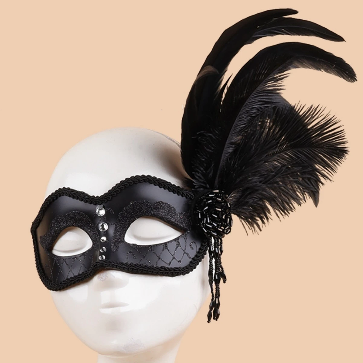 Masque pour les yeux Sexy plume eau diamant gland vénitien mascarade bal Halloween fête déguisement accessoires de déguisement dame masque facial