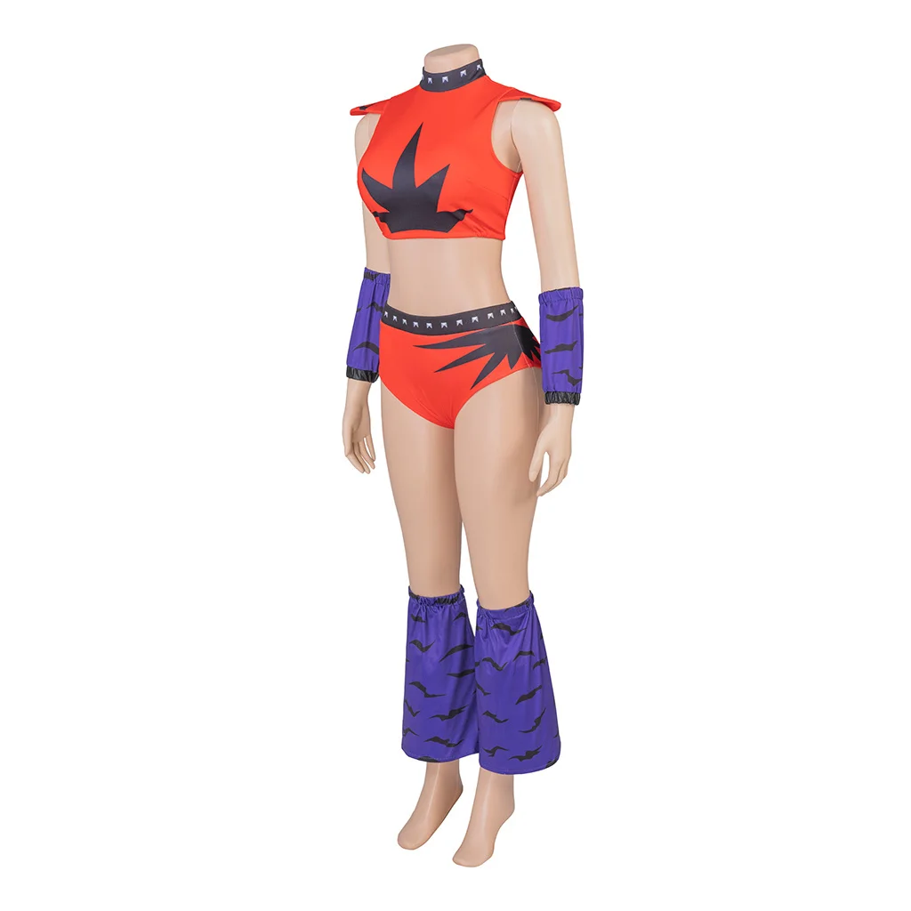 Game Roxy Wolf Cosplay Costume Sexy Crop Top Pants Set Women Roxanne Wolf Combat Outfit Halloween Party Fantasia Outfits