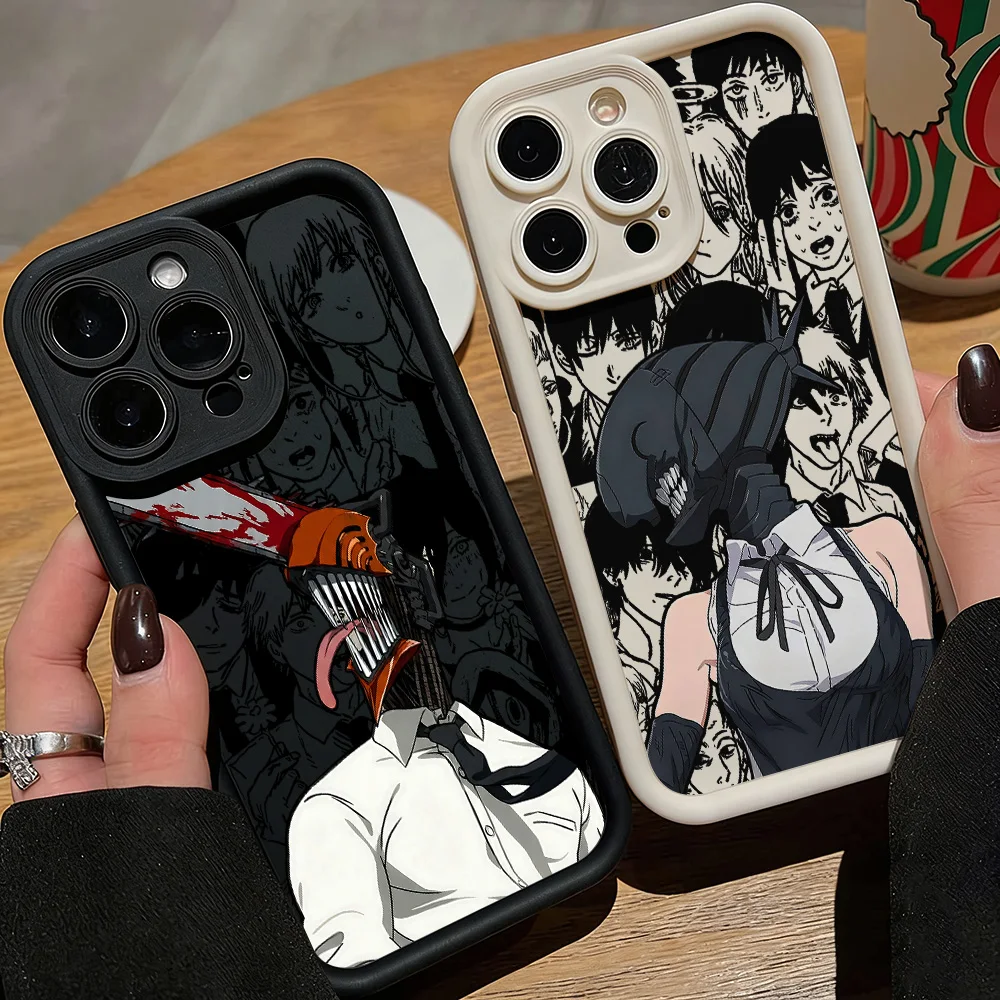 Funda de Teléfono Hot ChainsawS Man Denji Reze para iPhone 17 16e 16 15 14 13 12 11 Air Pro Max Mini XR Plus, Cubierta Trasera Suave de TPU