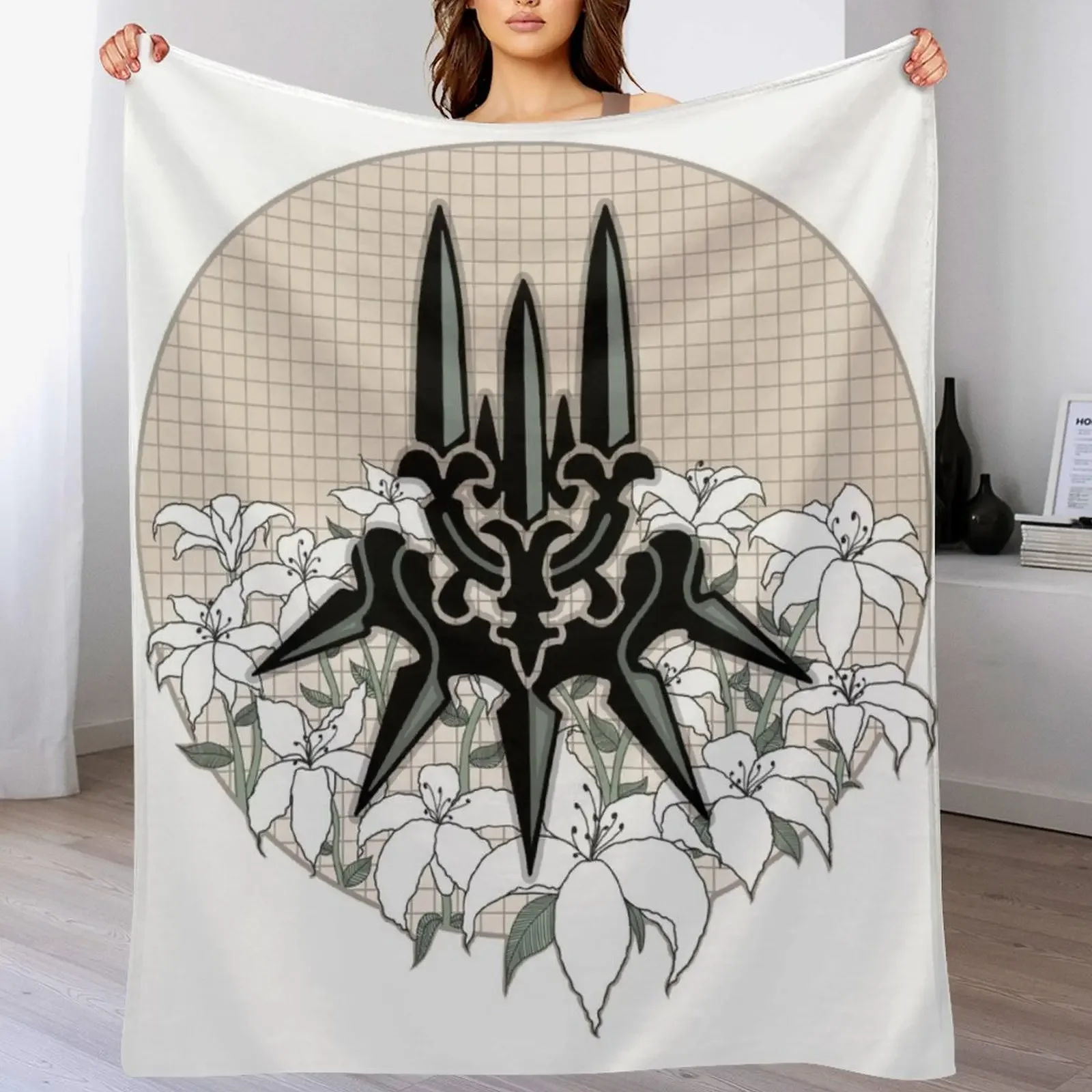 

Yorha with Lunar Tears Throw Blanket Lightweight Cozy Blanket for Bed Sofa