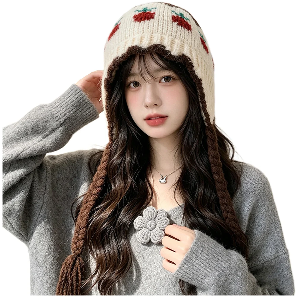 Knitted Winter Hat for Women Made from Wool Blend Material with Snug Ear Flap Design for Outdoor Cold Weather Use