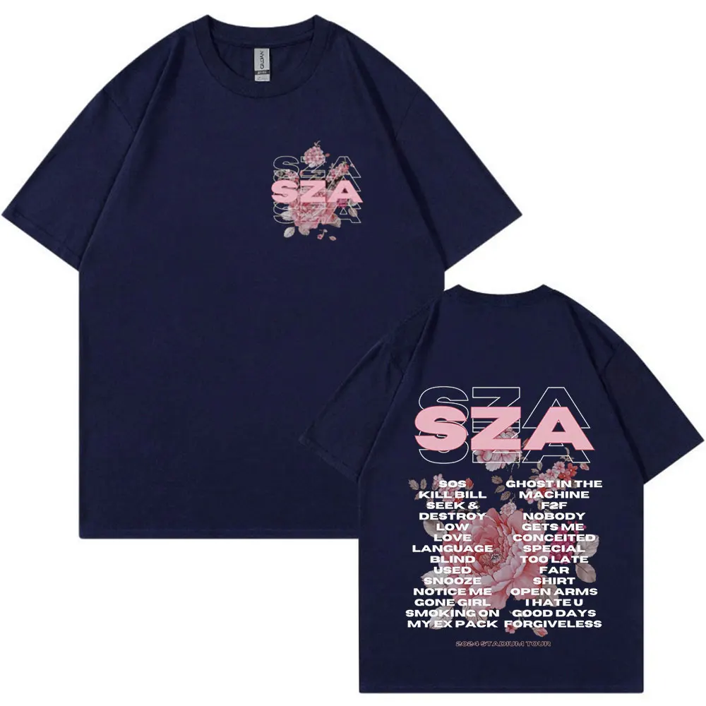 Rapper SZA SOS Australia Tour T Shirt Men Women Fashion Vintage Hip Hop Harajuku T-shirts Casual Cotton Loose T Shirts Fans Gift