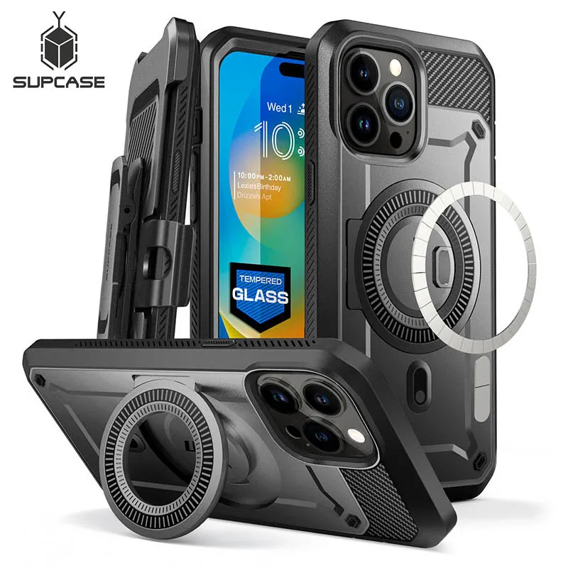 SUPCASE For iPhone 14 Pro Max Case 6.7“ 2022 with Built-in Tempered Glass Screen Protector UB Mag Pro Full Body Rugged Case