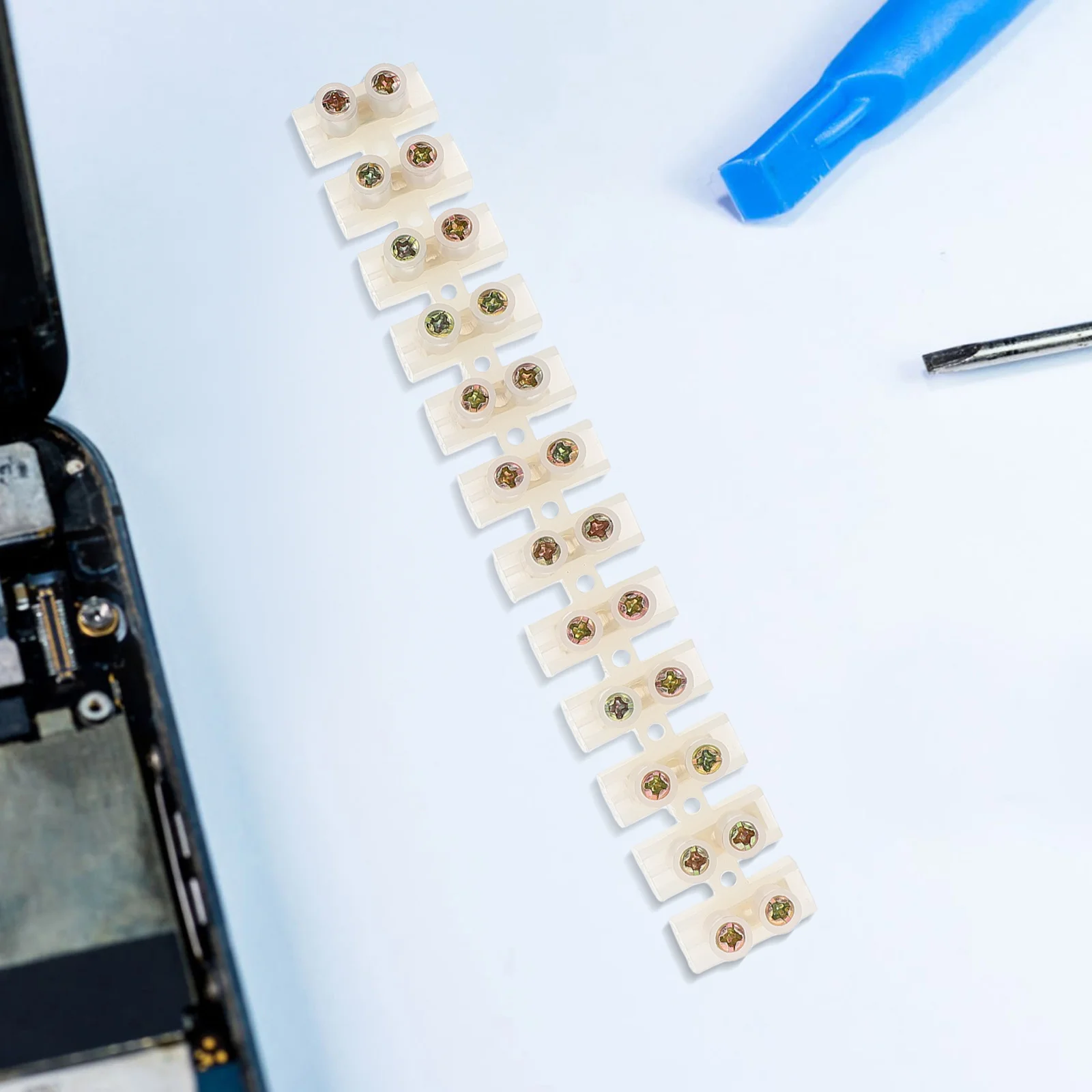 

2Pcs Terminal Block Strip Screw Type Dual Row Wire Connectors Secure Electrical Junction Block for Home Industrial Automotive