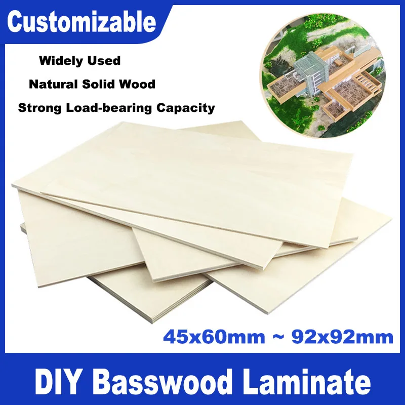 

Wood Plywood Basswood Blank Unprocessed Wood Suitable for DIY Craft Projects Wood DIY Craft Accessories 45x60x0.15cm~ 92x92x1cm