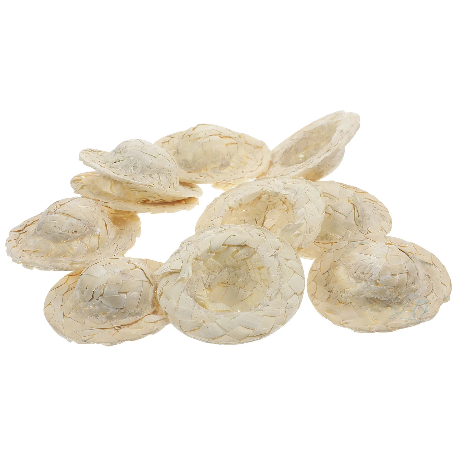 10 peças mini chapéus de palha acessórios artesanais para projetos decoração de casa chapéu tecido nament minúsculo adereço estilo rural