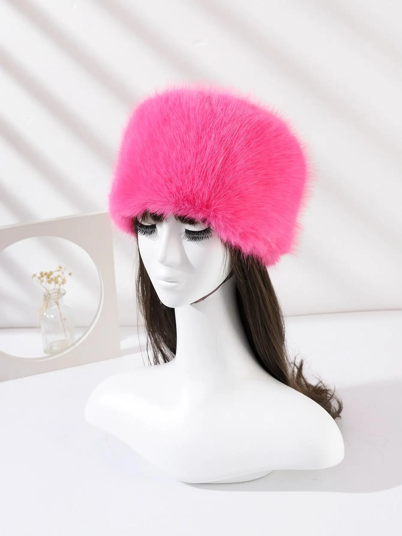 2023 Winter Thick Furry Hairband Fluffy Russian Faux Fur Women Girl Fur Headband Hat Winter Outdoor Earwarmer Ski Hats Hot