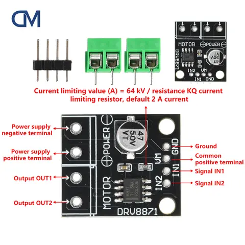 1/3/5pcs DRV8871 DC 6.5-45V H-Bridge Motor Driver Module 3.6A Brushed DC Motor Control PWM 10A Sinking Source for DIY Robot