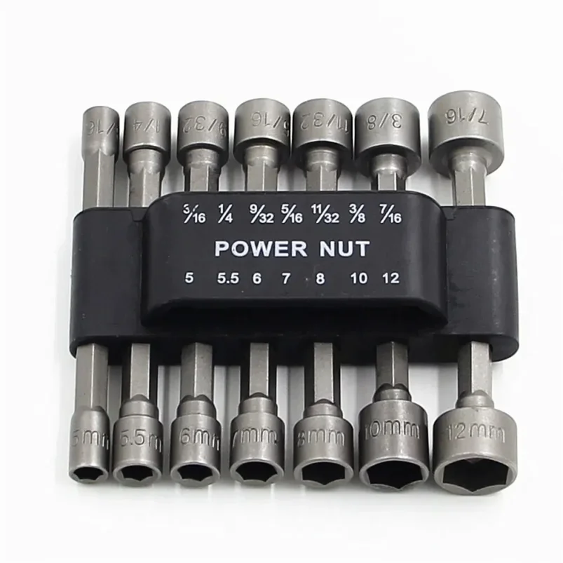 14pcs Powerful Socket Inner Hexagonal Wrench Hexagonal Handle Screwdriver Socket Bit Extension Rod Pneumatic Hand Tool Set