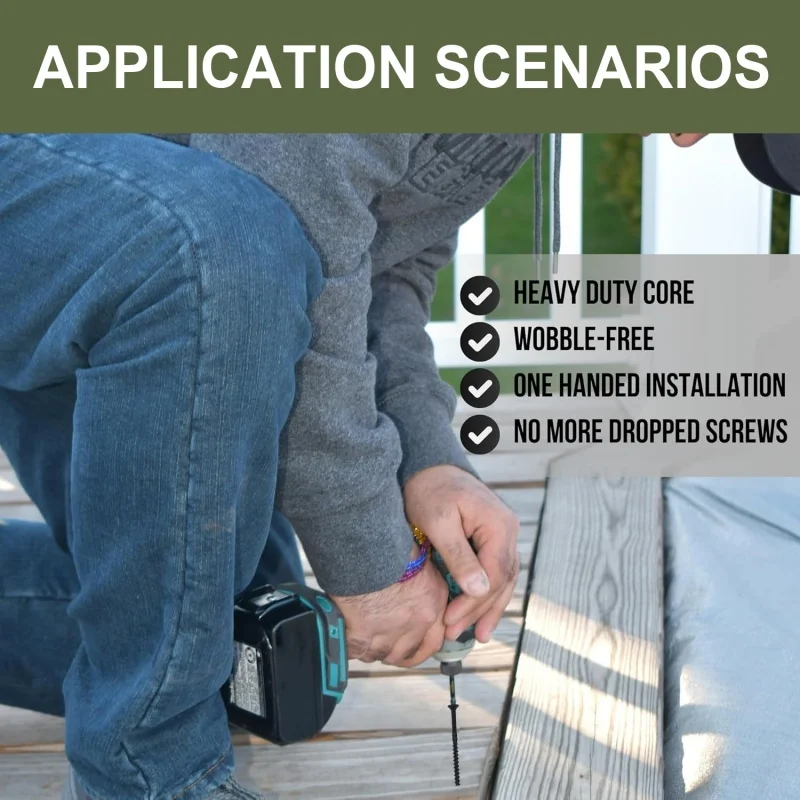 VKKM #8*2 Embossed Deck Screws, Wood Screws, Construction Fence Screws, Anti-rust, Epoxy Coating, Including T25 Star Drill Bits