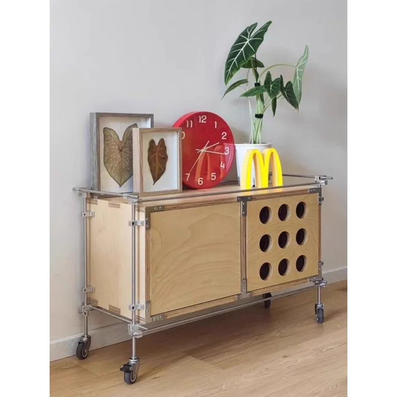 Simple retro ocean board storage cabinet removable small side locker