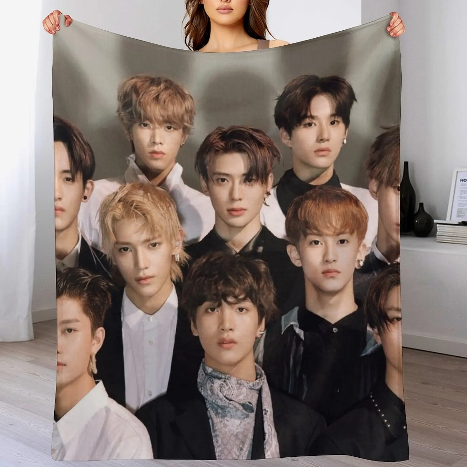 

nct127 regulate Throw Blanket Cute Plaid sofa bed wednesday Large Blankets
