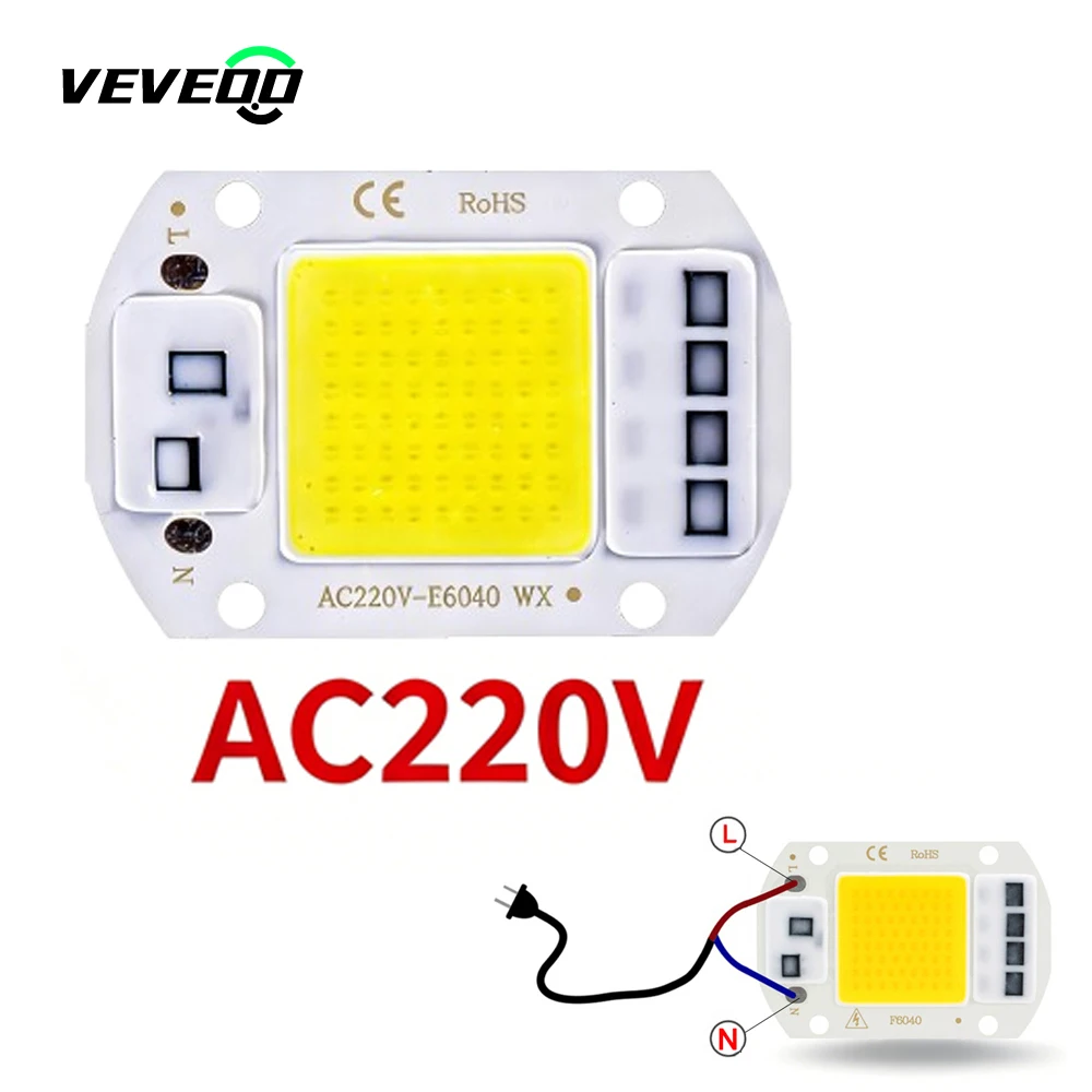 LED Chip 20W 30W 50W AC220V  Smart IC No Need Driver COB lamp beads outdoor DIY Flood Light Spotlight Matrix Lighting lamp