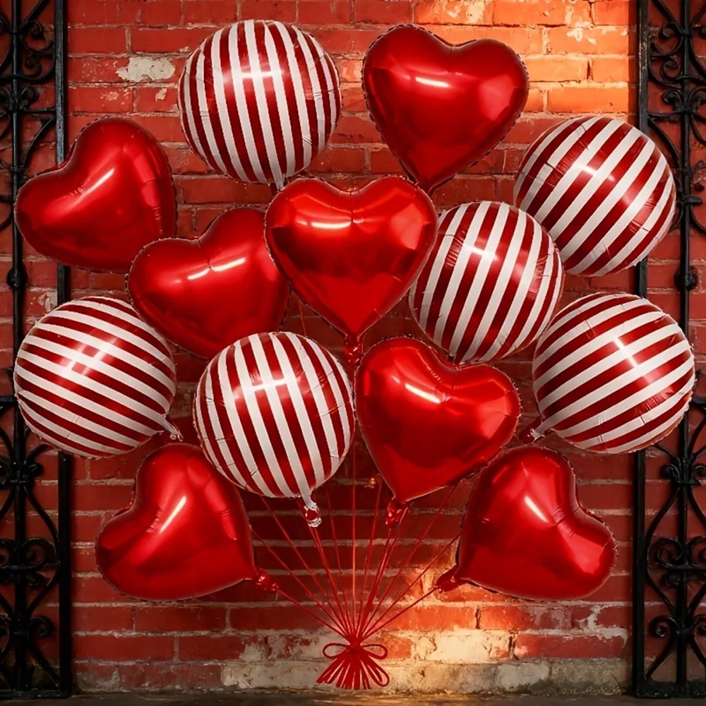 1 Juego de globos de aluminio con forma de corazón de amor de 18 pulgadas, globo del Día de San Valentín para cumpleaños, boda, Baby Shower, decoración del aniversario del Día de San Valentín