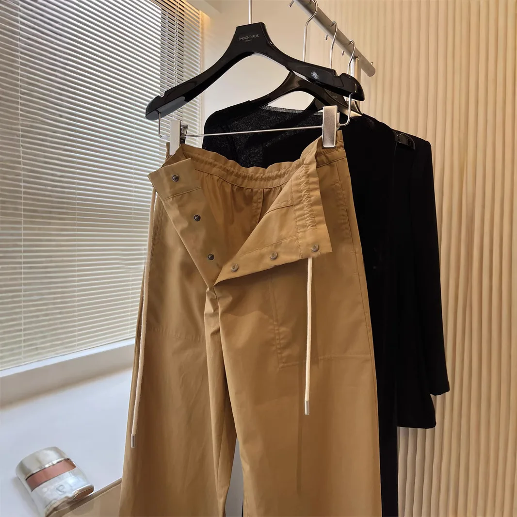 ฤดูใบไม้ผลิและฤดูร้อนกางเกงทํางานลําลองอเนกประสงค์ผ้าฝ้ายกางเกงเชือกสีกากีลําลอง