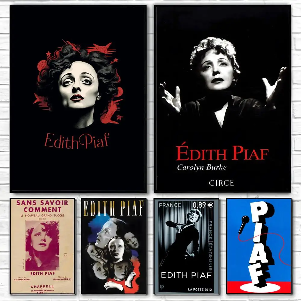 Pósteres de Lienzo para Pintura y Caligrafía: Sin Arrugas, Impermeables, Duraderos, Aptos para Todo Tipo de Decoración de Paredes. E-Edith Piaf