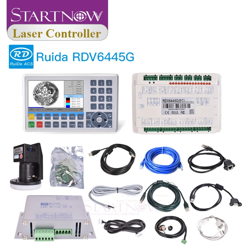 Startnow Ruida Small Vision Laser Controller System RDV6445G/S For CO2 CNC Cutting Engraver Display Panel Control Board RDV6442G