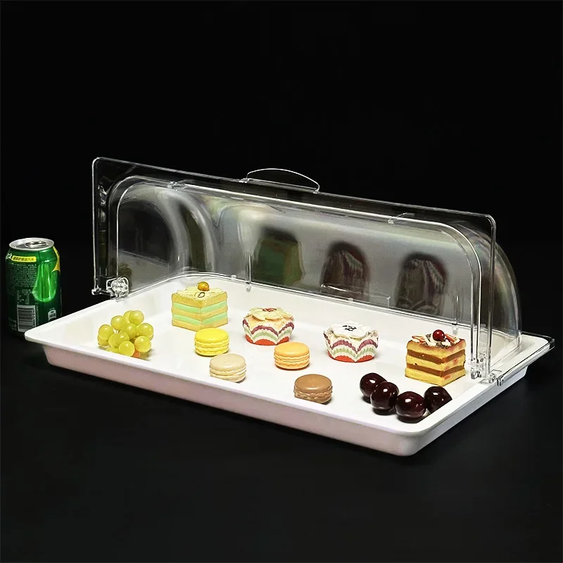 Bread cake snack fruit tray with lid food display tasting tray transparent fresh-keeping cover food cover melamine