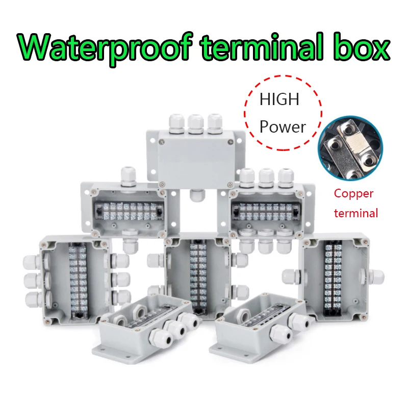 Wiring terminal box Plastic monitoring power supply with terminal outdoor waterproof threading cable division sealing box