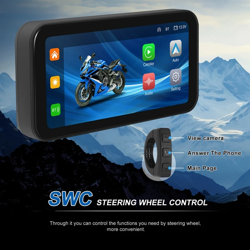 

Motorcycle DVR Carplay Screen Navigation Android Auto MonitorJAS