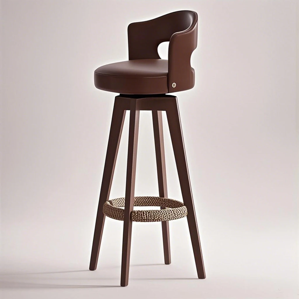 

WS98232 Wood Bar Stools Nordic Coffee Kitchen Bar Chair Counter Fabric PU Leather Chair High Modern Wooden Bar Stool With Back