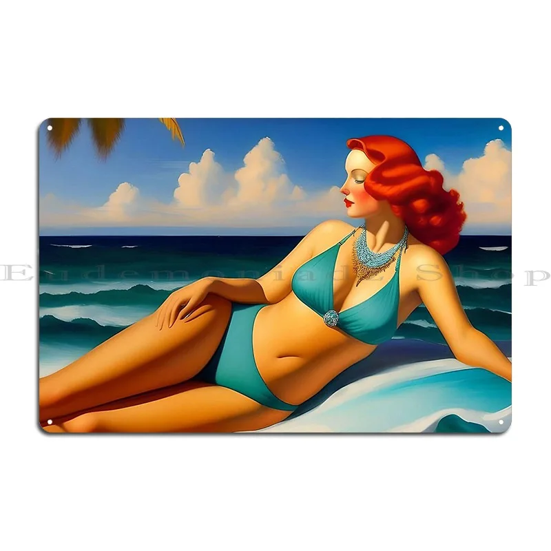 Bali Ha I South Pacific Female Art Deco Jazz Age Redhead In The French Metal Plaque Poster Party Pub Printing Tin Sign Poster