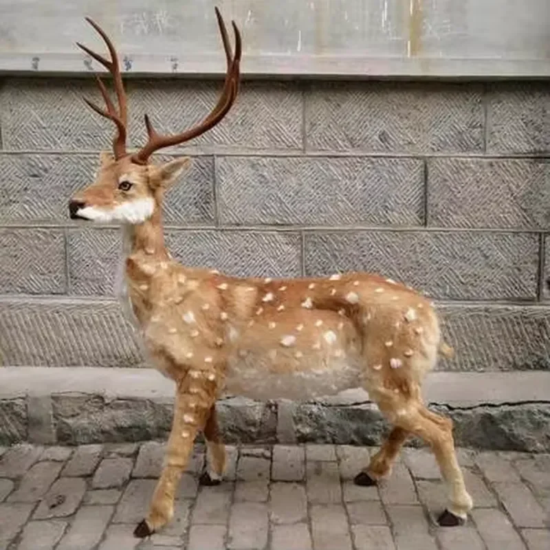 Large Sika Deer Plush Toy Soft Stuffed Animal Doll Creative Home Decor Gift for Kids Room Bedroom Interior Ornament