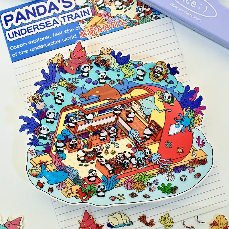 Miniature World Scenery Sticker Collection DIY Niche Decompression PET Material Manual Sticker