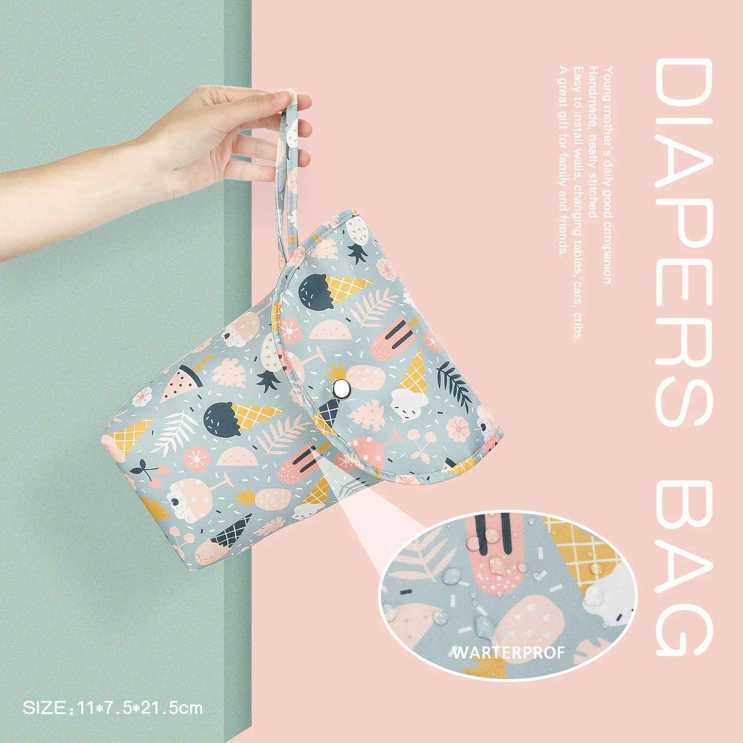 Bolsa portapañales impermeable reutilizable para bebé - imagen 2