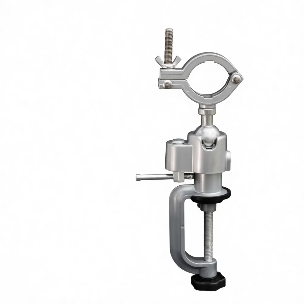 Universal 360 Degree Rotating Vise For Rotary Tool Electric Drill Grinder Stand Aluminum Alloy Bench Clamp Base