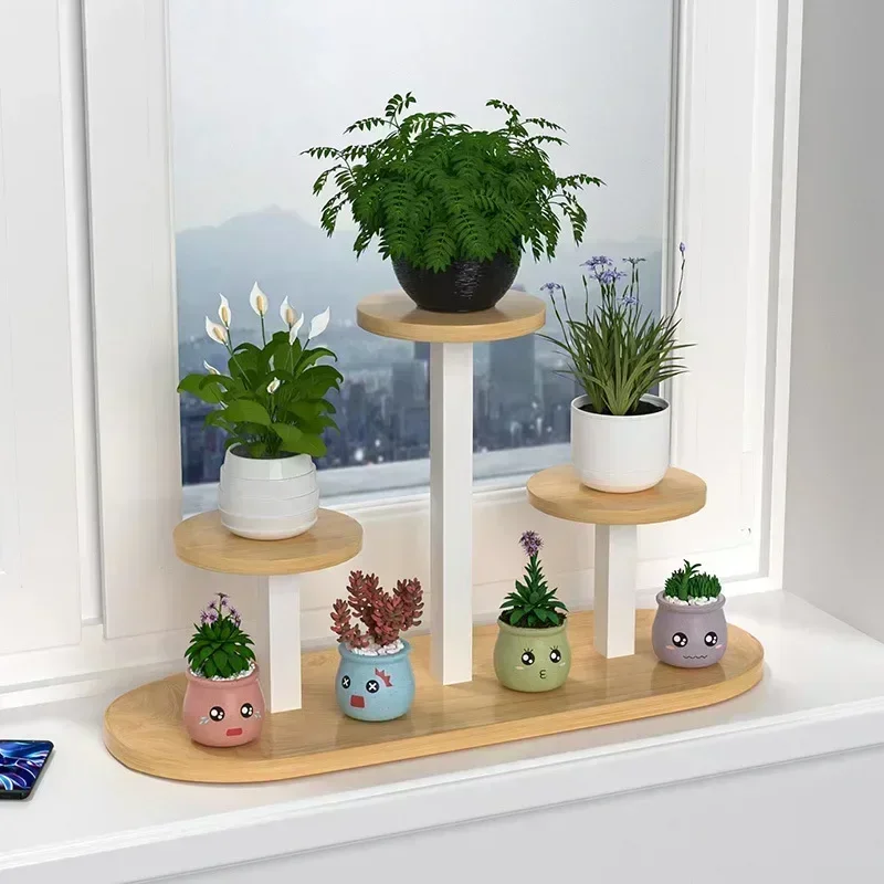 Exquisite Minimalist Window Sill Flower Rack Wrought Iron Bay Window Multi-layer Flower Rack Flower Pot Rack Table Rack
