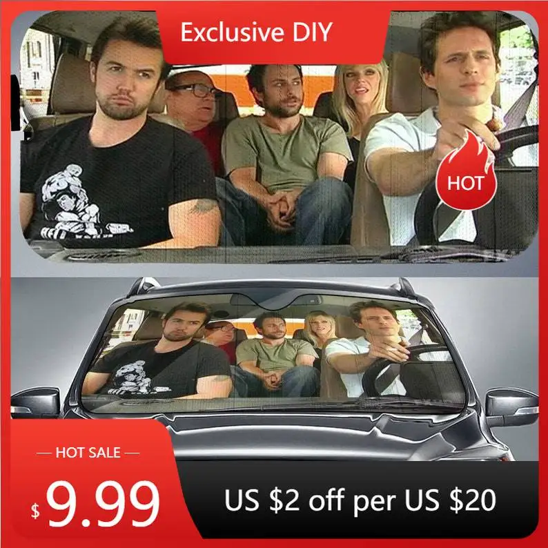 

It's Always Sunny In Philadelphia Car Auto Sun Shade, The Gang Hits the Road auto Accessories, Car Sun Shade, Car Sun Shade, Car