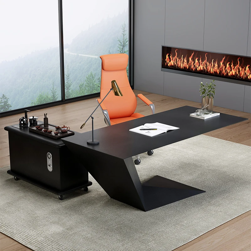 

Luxury Wood Office Desk Modern Reception Long Work Keyboard Conference Tables Lap Office Desk Desktops Bureau Office Furniture