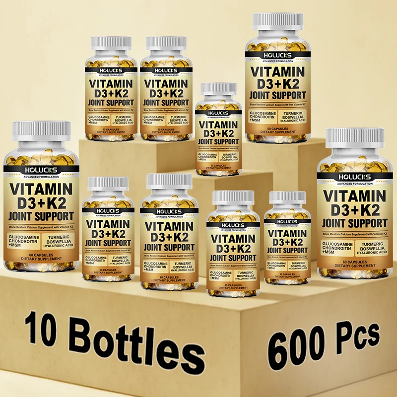 Vitamin D3 K2 Complex Supplement, Strength Bone and Muscle, Replenish Joints, Supports Hair, Skin and Nails Health