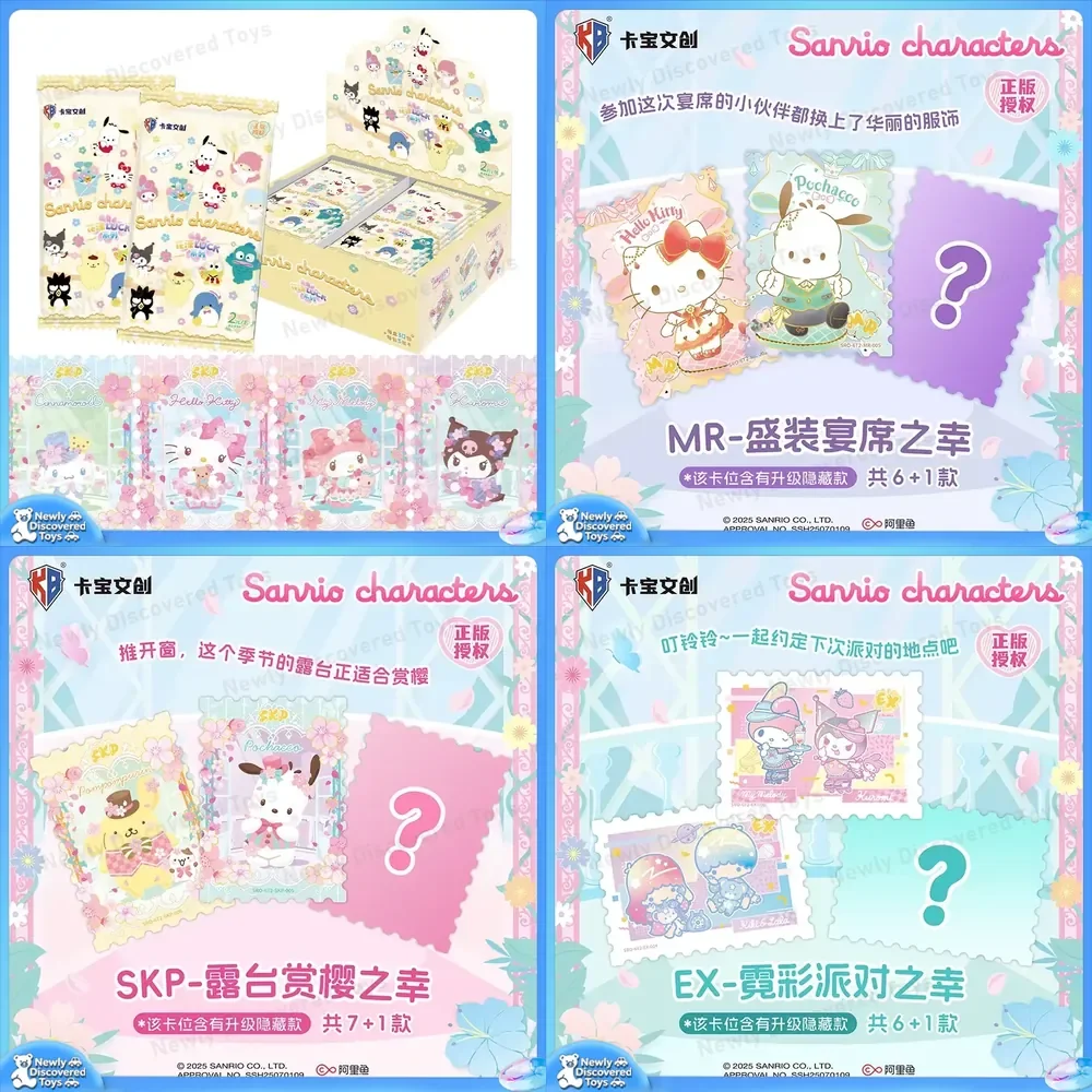 tarjeta-coleccionable-original-de-sanrio-serie-polaroid-para-la-familia-sanrio-flores-suerte-hello-kitty-kuromi-rosa-linda-coleccion-anime-para-ninos