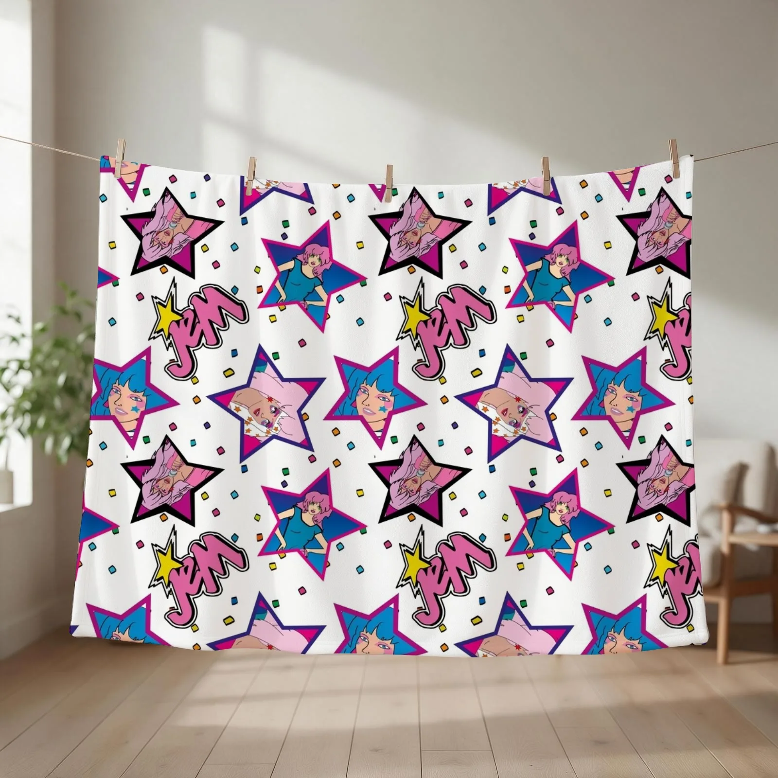 jem and the holograms Throw Blanket For Baby Personalized Gift halloween Flannel Blankets