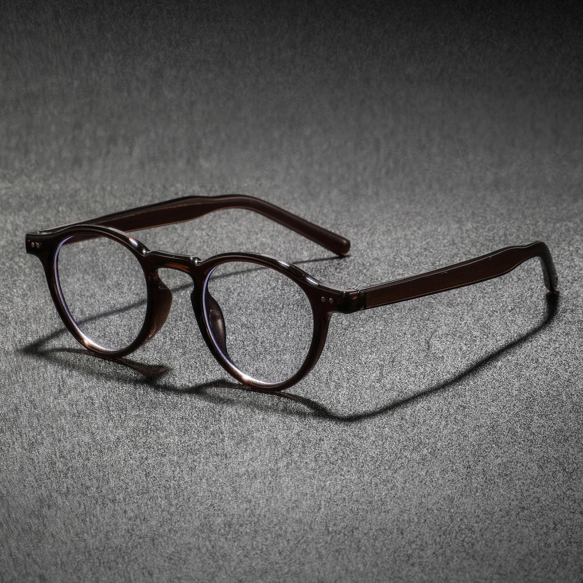 1 Pair of Men's Full-Frame Round Fashion Glasses, Fresh, Simple, Gentle, Understated, Elegant, Refreshing, and Durable, Men's Non-Prescription Glasses Suitable for Casual Walks and Everyday Wear